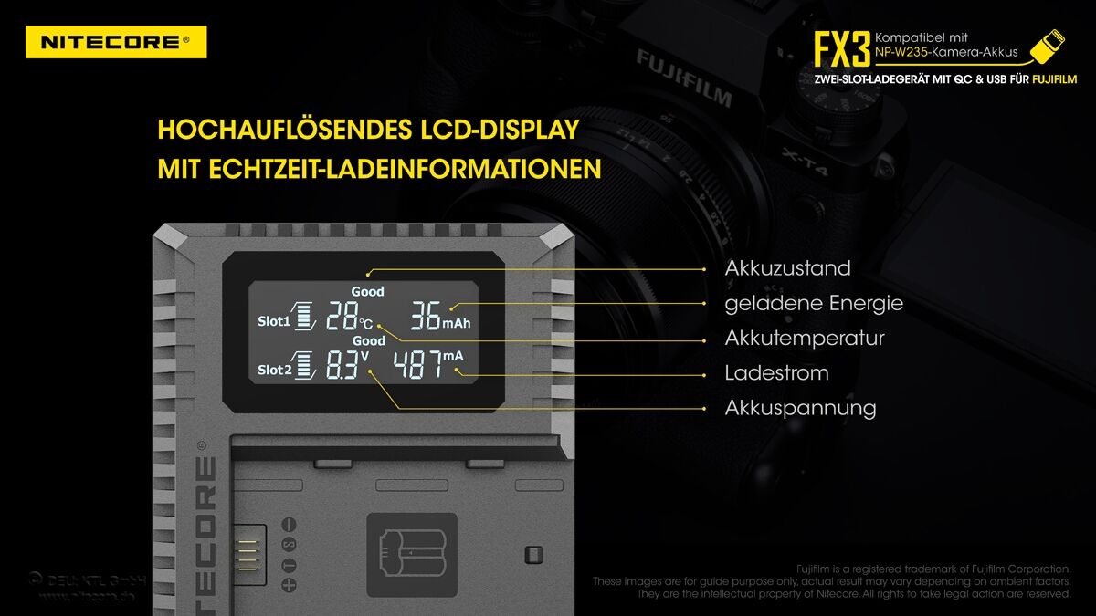 Nitecore FX3 - für Fuji Cameras