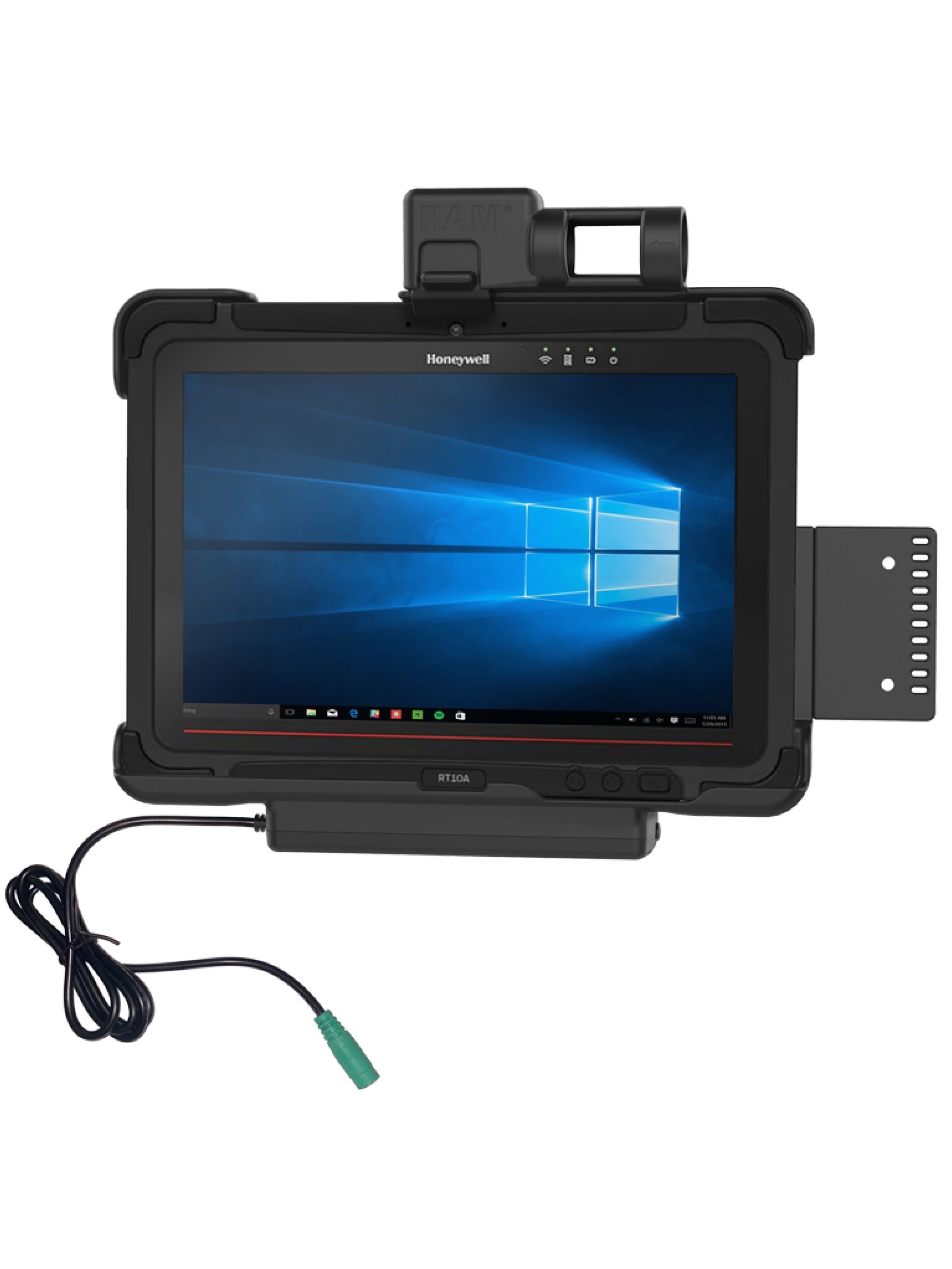 RAM Mounts Form-Fit Halteschale (Schnappverschluss) für Honeywell RT10 Rugged Tablet - 5.5mm DC-Anschluss