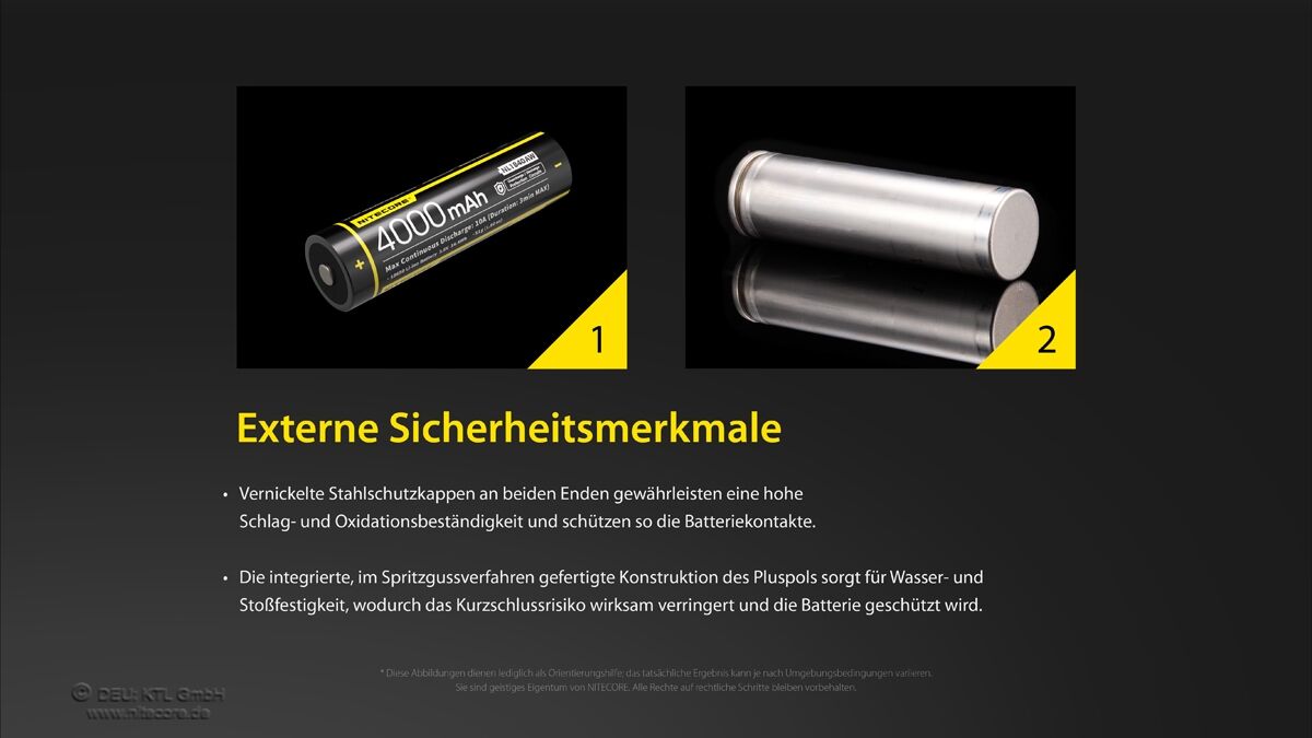 Nitecore Li-Ion Akku 18650, 4000mAh, allwetterfähig