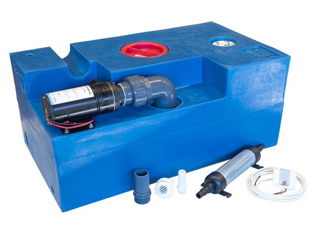 Albin Abwassertank System mit Zerhackerpumpe 72l mit 24V