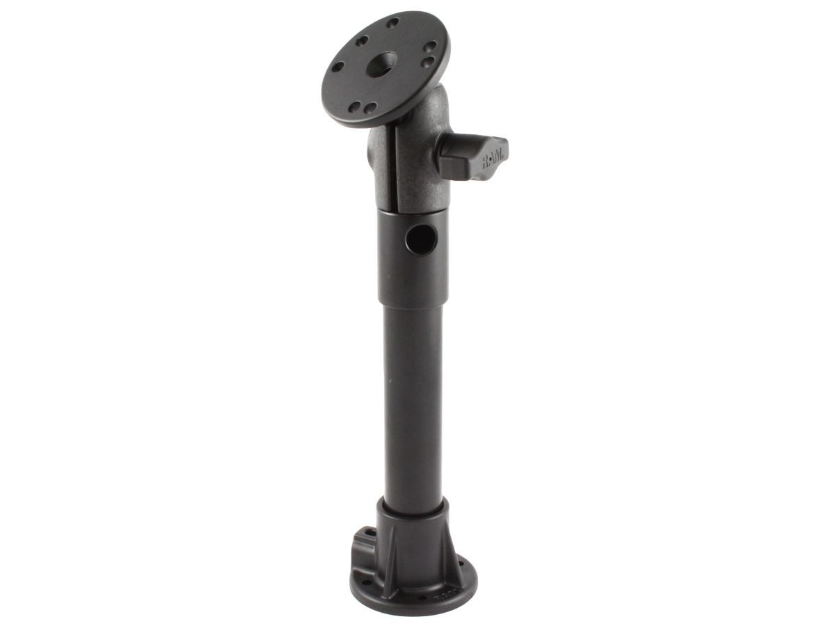 RAM Mounts Verbundstoff-Standfuss mit AMPS-Anbindung - Sockel, Stab mit Kugelaufnahme, runde Aluminium-Basisplatte, B-Kugel (1 Zoll), im Polybeutel