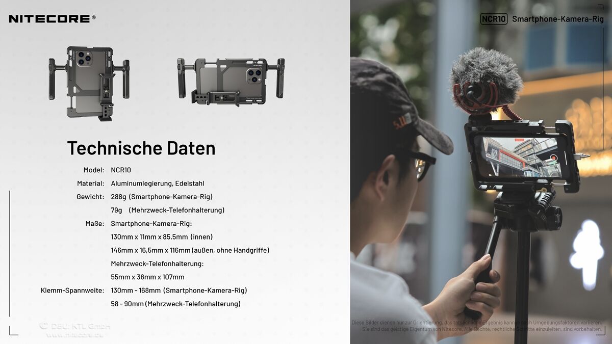 Nitecore NCR10 - Kamera Rig für Smartphones