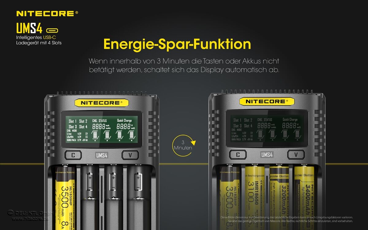Nitecore UMS4 USB-Schnell-Ladegerät