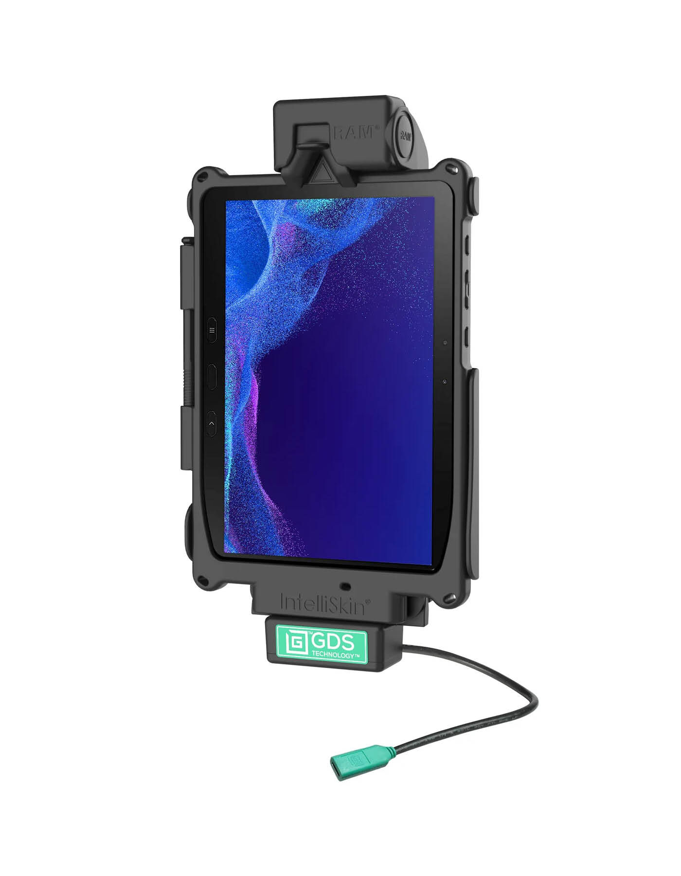 RAM Mounts GDS Tough-Dock Halteschale (Schnappverschluss) für Samsung Tab Active4 Pro & Active5 Pro - in IntelliSkin Schutzhülle - USB-C-Anschluss
