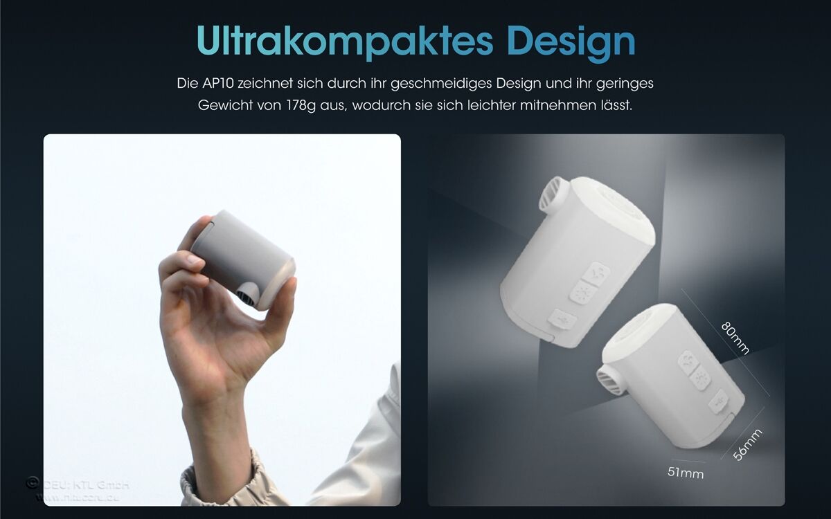 Nitecore AP10 - elektronische Luftpumpe, mit LED-Leuchte