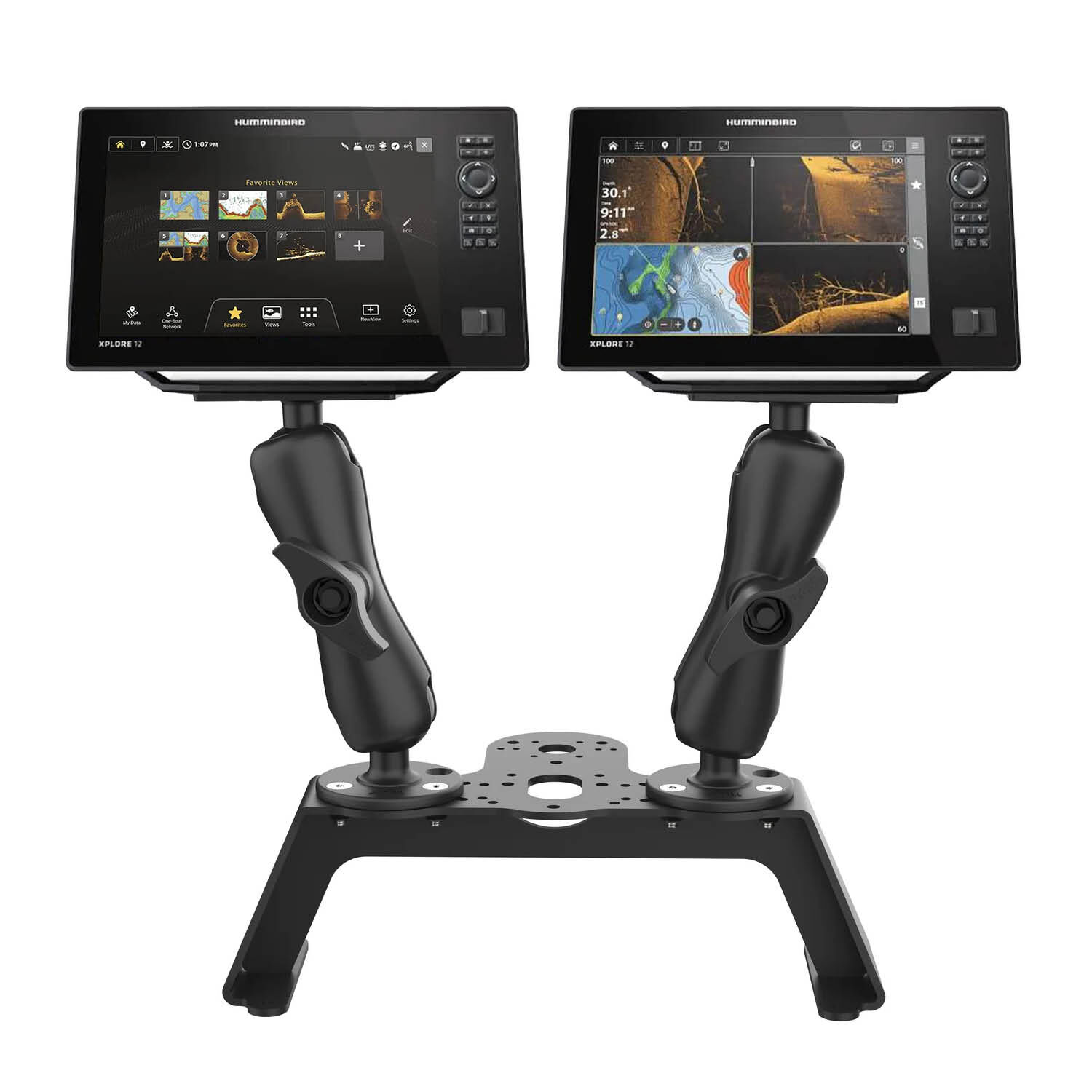 RAM Mounts Montage-Rahmen mit 2 Befestigung-Sets für Humminbird Helix 8-10 & XPLORE - D-Kugel (2,25 Zoll)