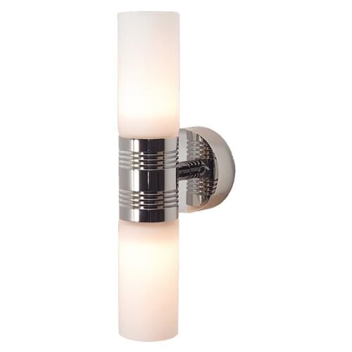 LED-Anbauleuchte W2HV, chrom-glanz, warmweiß, Glas weiß matt, mit Dimmer, 230V AC, max. 5,5W
