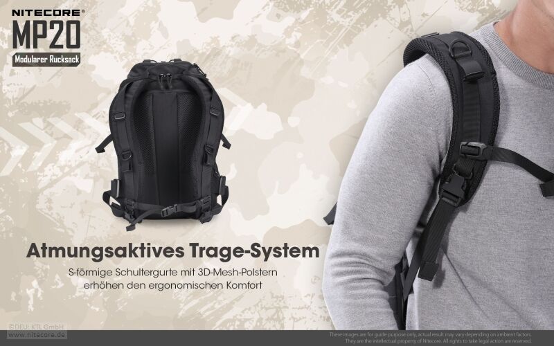Nitecore Rucksack MP20, schwarz