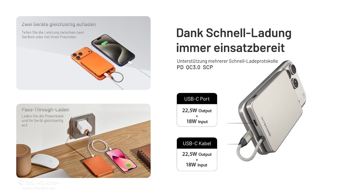 Nitecore Powerbank POCKET5 - 5000mAh, orange