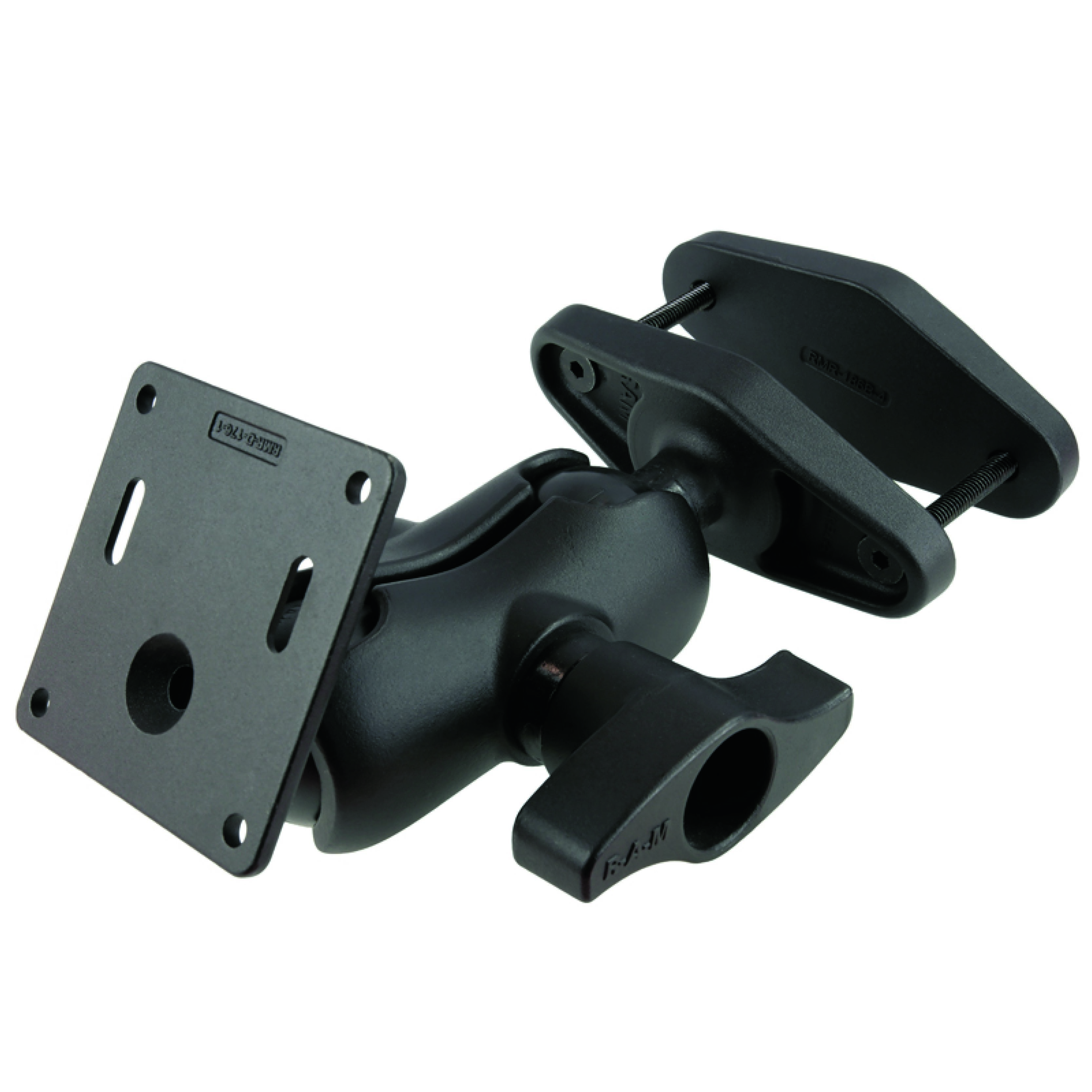 RAM Mounts Schraubklemmen-Set - D-Kugel (2,25 Zoll), kurzer Verbindungsarm, VESA-Platte (75 x 75 mm)