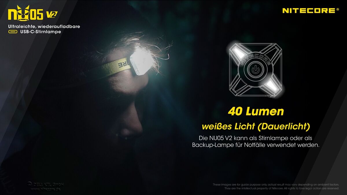 Nitecore NU05 V2 KIT - USB-C, 40 Lumen
