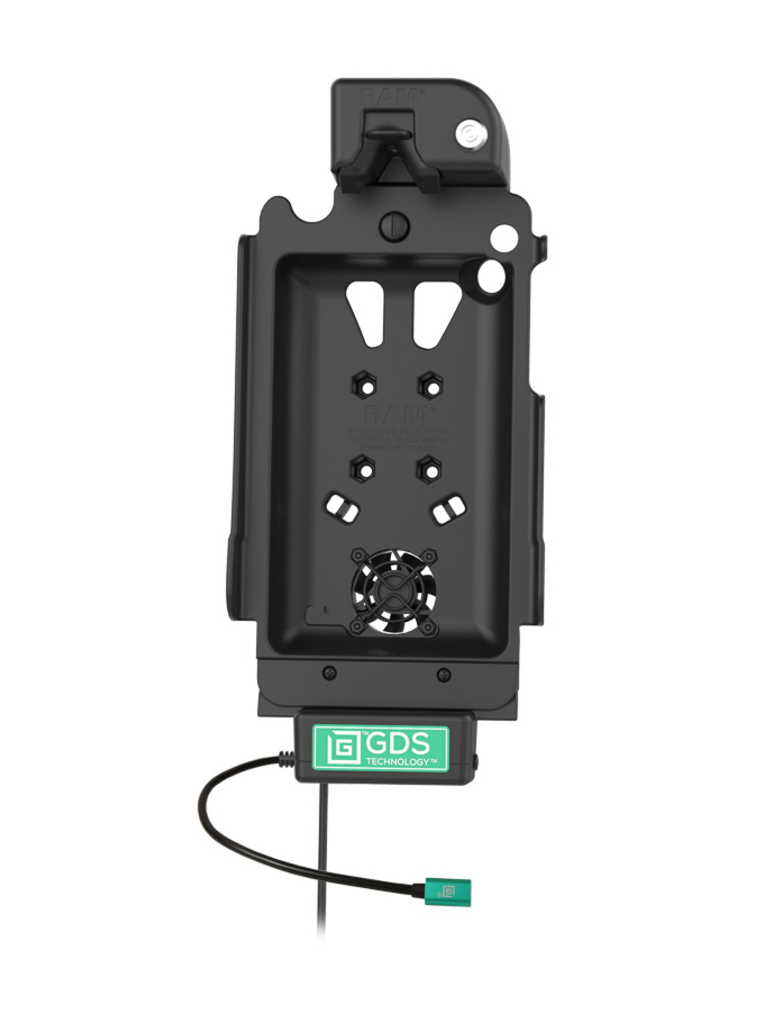 RAM Mounts GDS Cool-Dock Halteschale (Schlüsselverriegelung) für Samsung Tab A 8.4 - in IntelliSkin Next Gen Schutzhülle - Mit Lüfter - USB-C-Anschluss