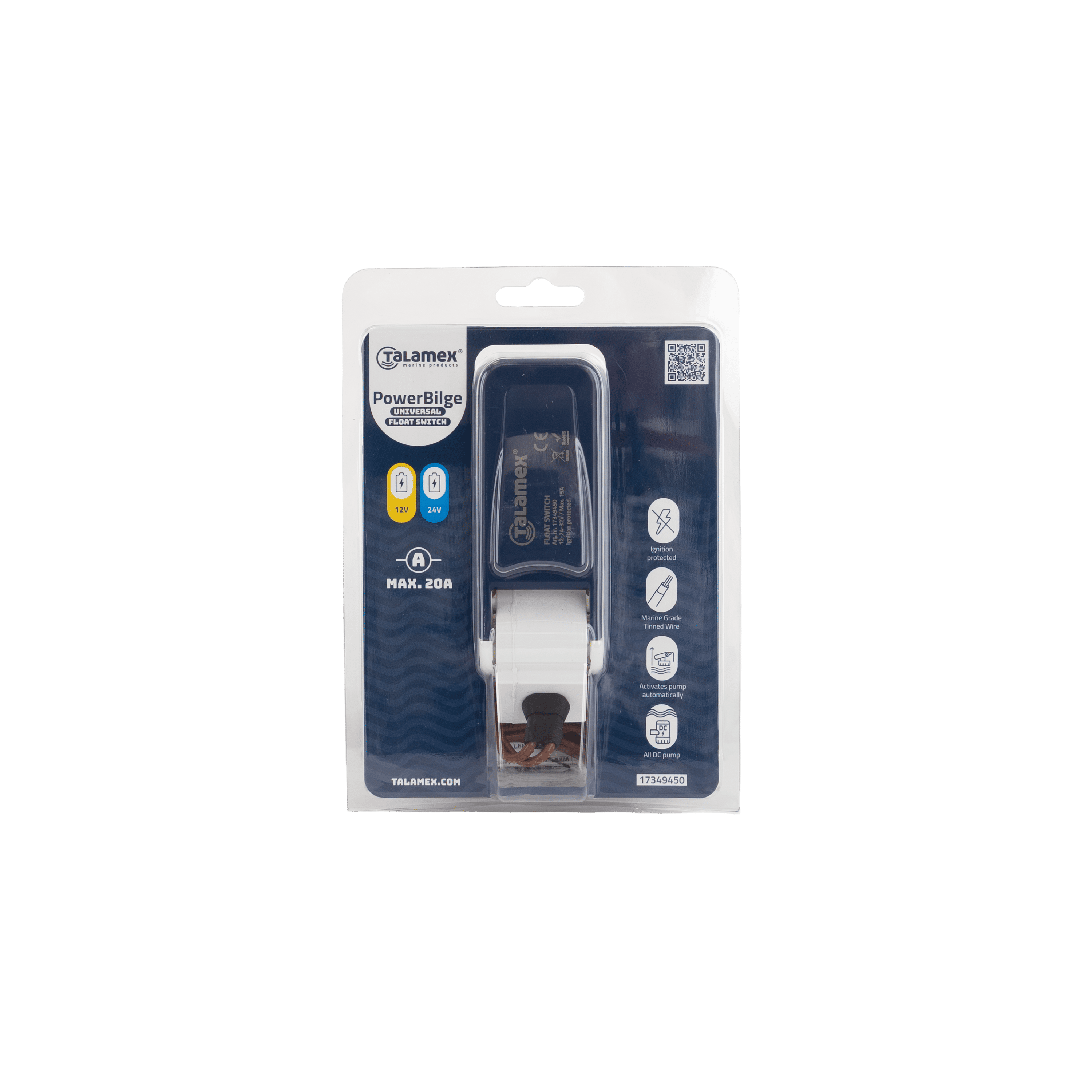 Talamex PowerBilge Schwimmschalter für Bilgenpumpen (12/24V)