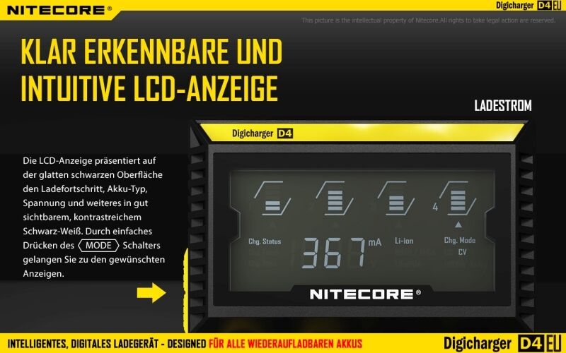 Nitecore Digicharger D4EU - EU-Version