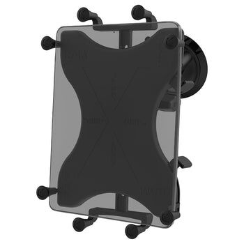 RAM Mounts X-Grip Saugfuß-Halterung für 9-11 Zoll Tablets - Runde Basiskugel - Mittlerer Verbindungsarm - Saugfuß mit Trapez-Basiskugel - B-Kugel (1 Zoll) - Schrauben-Set