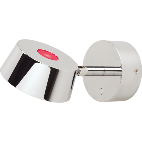 LED-Wandleuchte LANA, chrom-glanz, 10-30V DC, max.6,5 W, mit Dimmer und Nachtlicht rot