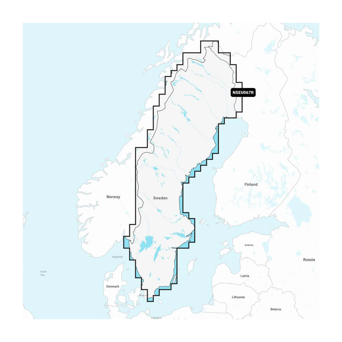 Garmin Navionics+ NSEU067R Schweden, Seen & Flüsse Seekarten für Binnengewässer