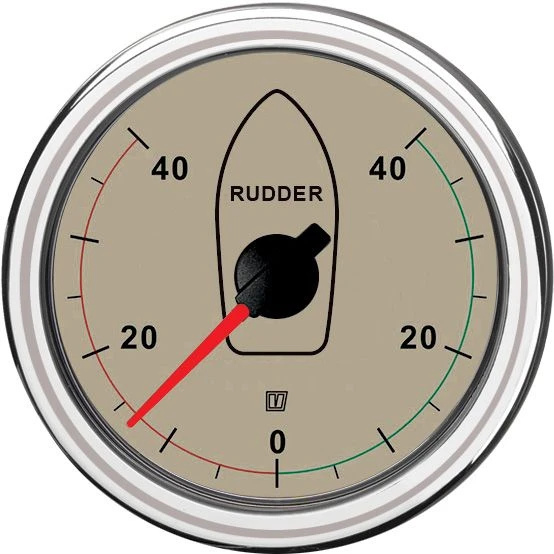 Rudder position indicator, cream, 12/24 V, cut-out size Ø 100 mm (excl. sensor)