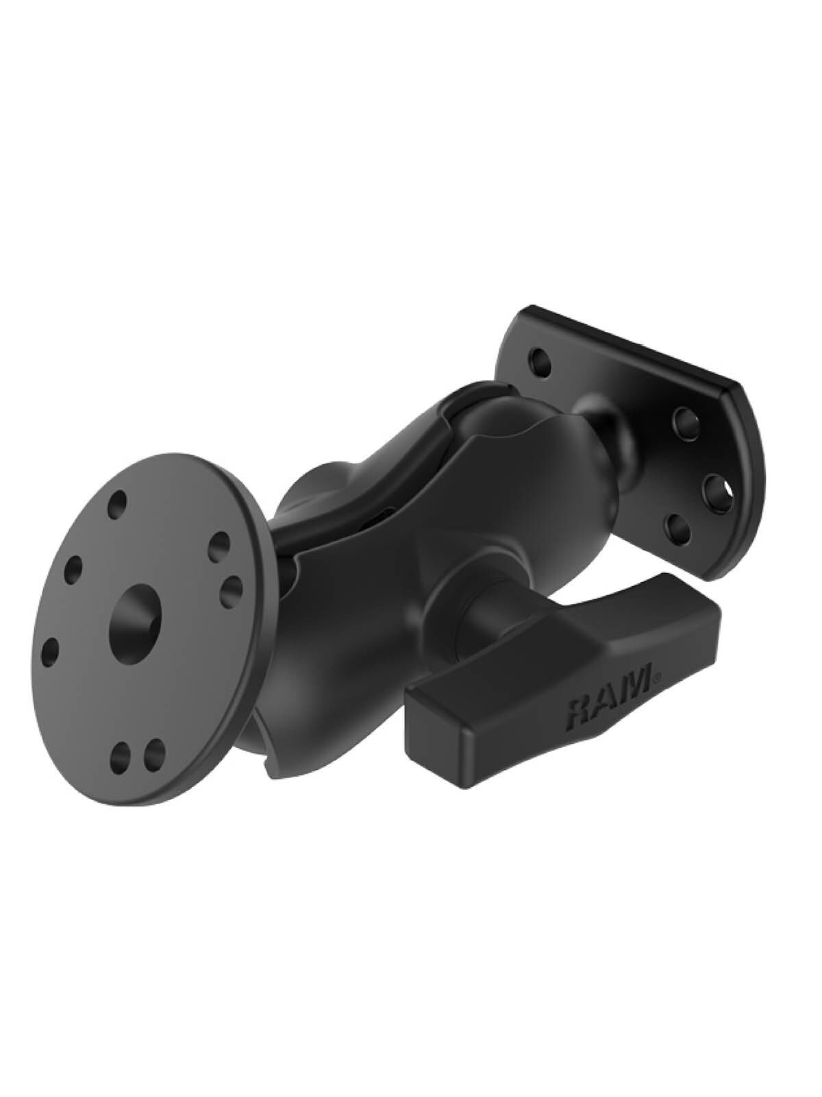 RAM Mounts Aufbau-Set für Crown Gabelstapler - C-Kugel (1,5 Zoll), runde Basisplatten, kurzer Verbindungsarm
