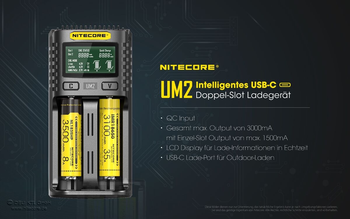 Nitecore UM2 USB-Ladegerät