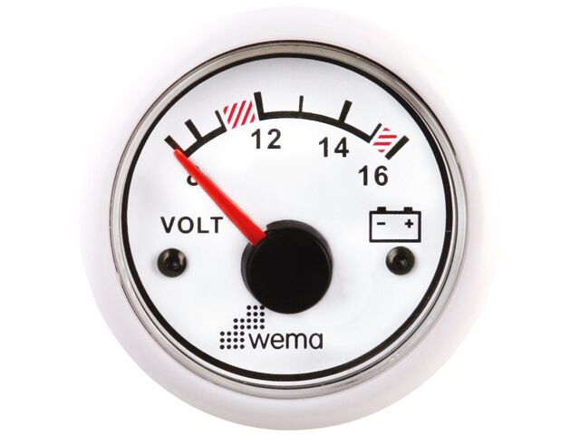 Wema Voltmeter 12V weiß