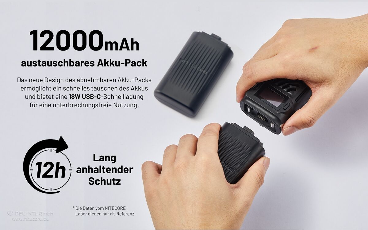 Nitecore EMR25 - Mückenabwehr, OLED, 12000mAh Akkupack