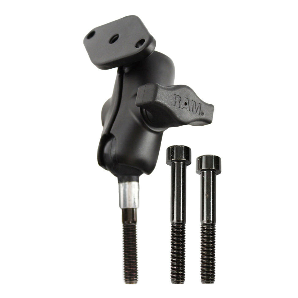 RAM Mounts Motorrad-Set - B-Kugel (1 Zoll), Lenkerkopfkugel (M8 Schrauben), kurzer Verbindungsarm, Diamond-Basisplatte (Trapez)