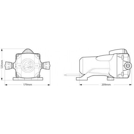 whfw0814-i1 Whale WaterMaster selbstansaugende Druckwasserpumpe Abmessungen