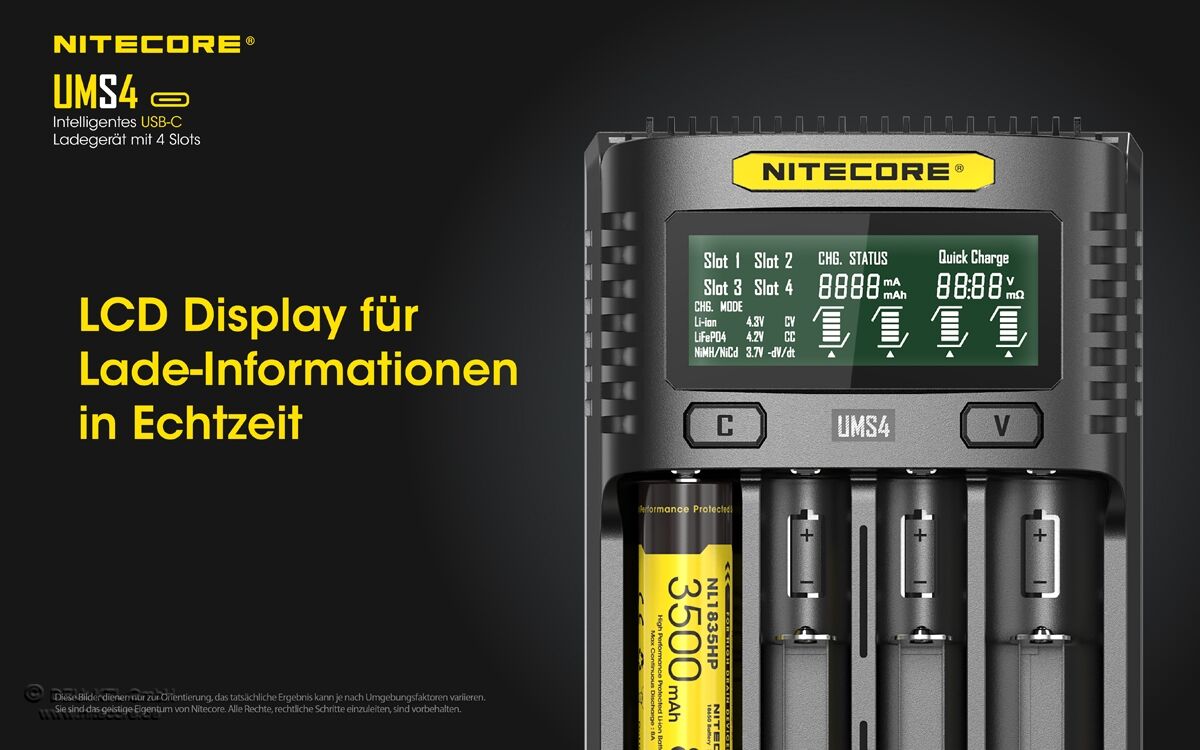Nitecore UMS4 USB-Schnell-Ladegerät