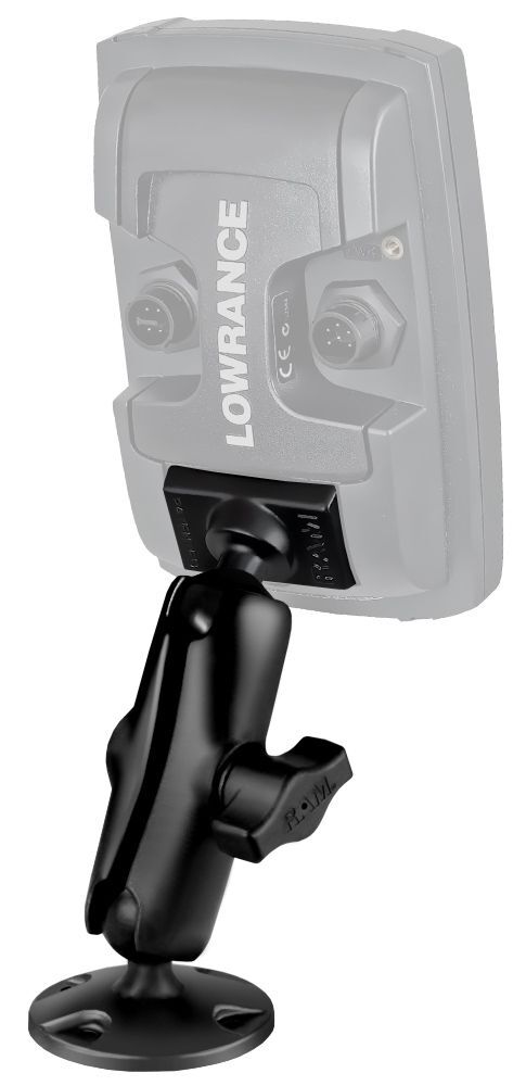 RAM Mounts Verbundstoff-Aufbauhalterung für Lowrance Mark/Elite - mit runder Basisplatte, B-Kugel (1 Zoll), im Polybeutel