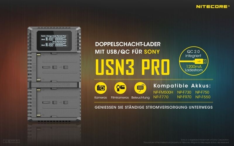 Nitecore USN3 PRO - für Sony Cameras