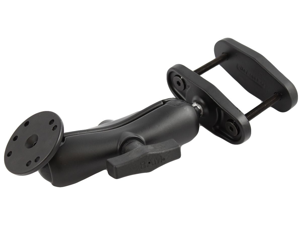 RAM Mounts Schraubklemmen-Set - Schraubklemme (bis 63,5 mm Breite), mittlerer Verbindungsarm, runde Basisplatte (AMPS), C-Kugel (1,5 Zoll), im Polybeu