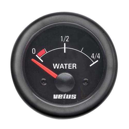 Vetus Wasservorratsanzeige 24V 52mm Ø schwarz