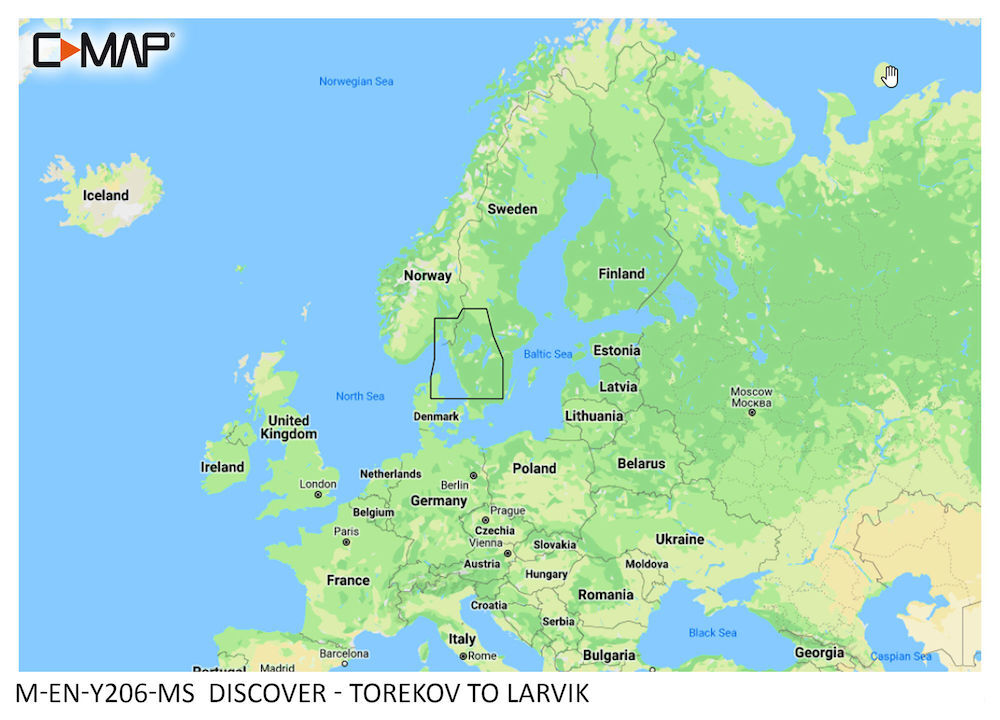 C-MAP DISCOVER:  M-EN-Y206-MS  Torekov to Larvik