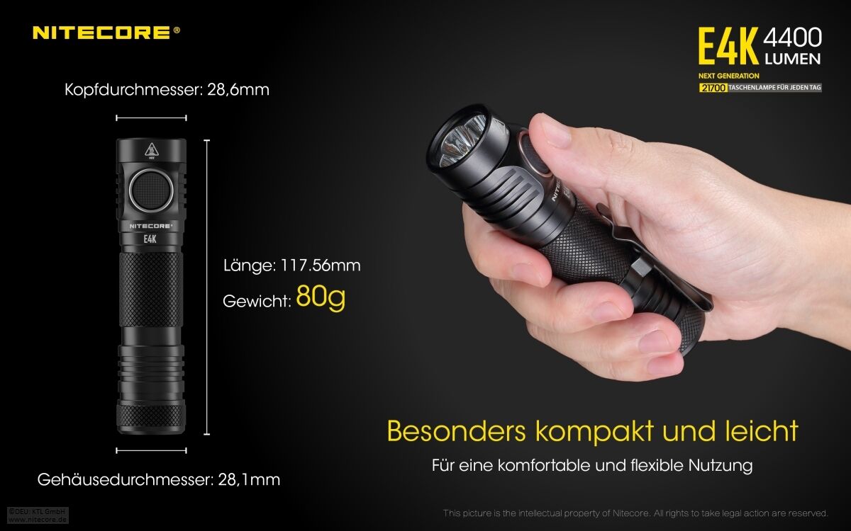 Nitecore E4K - 4400 Lumen