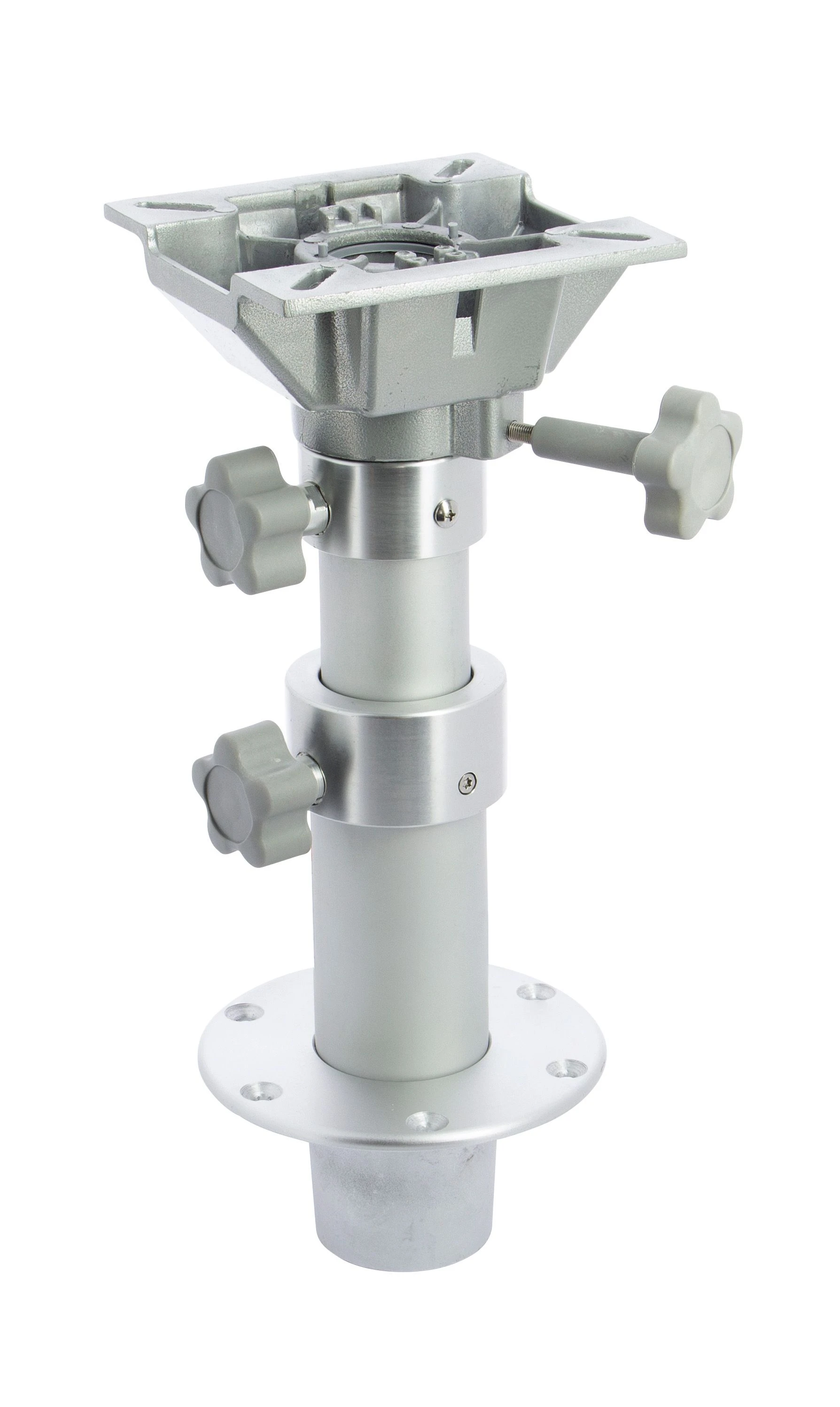 Table pedestal with swivel, stowable, 3 stage, gas rise, height from 32 - 69 cm