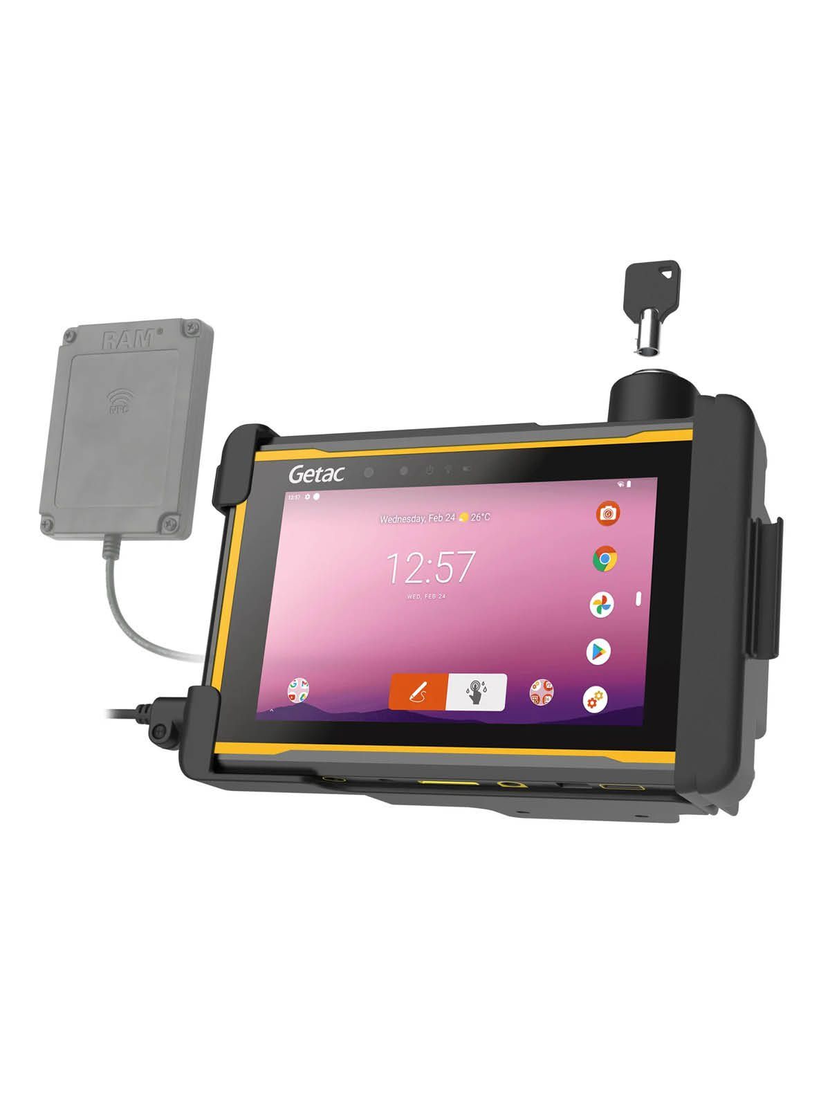 RAM Mounts Form-Fit Halteschale (Schlüsselverriegelung) für Getac ZX70 Rugged Tablet - NFC Extender Kompatibel