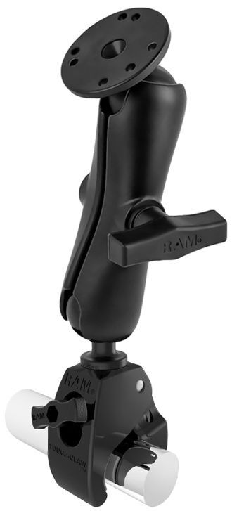 RAM Mounts Tough-Claw Set - C-Kugel (1,5 Zoll), Tough-Claw mittel (Durchmesser 25,4-40,6 mm), mittlerer Verbindungsarm, 4-Loch AMPS