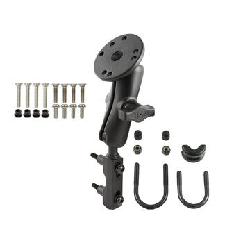 RAM Mounts Motorrad-Set - B-Kugel (1 Zoll), Basisbefestigung (Lenker/Bremse/Kupplung), mittlerer Verbindungsarm, runde Basisplatte (AMPS)