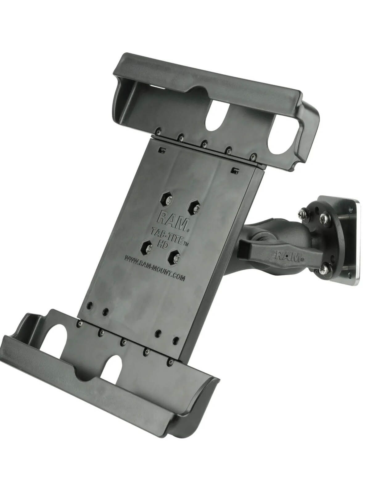 RAM Mounts Tablet-Halterung für 9-10,5 Zoll Tablets inkl. Gegenplatte - C-Kugel (1,5 Zoll), Tab-Tite Halteschale, kurzer Verbindungsarm