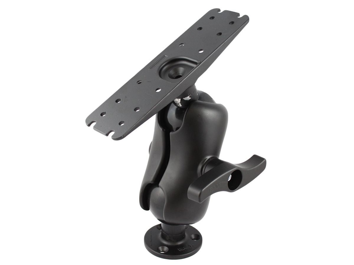 RAM Mounts Aufbau-Set - runde Basisplatte (95,3 mm Durchmesser), kurzer Verbindungsarm (ca. 185 mm), Adapterplatte (76,2 x 279,4 mm), E-Kugel (3,38 Zo