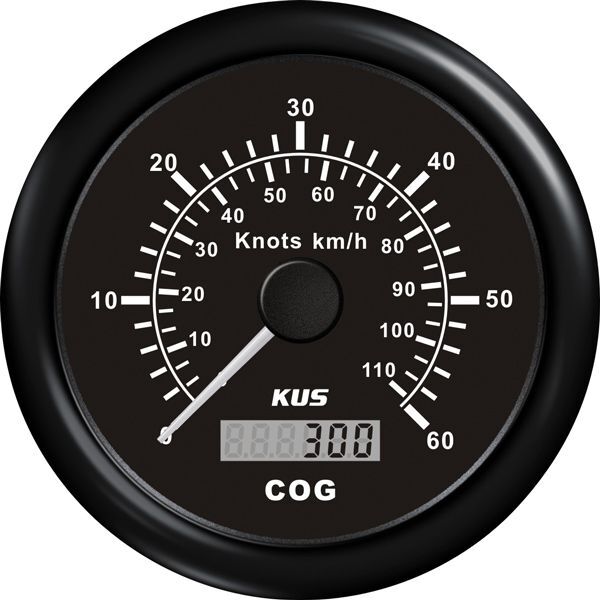 KUS Anzeige GPS Geschwindigkeit 0-30 Knoten D=85mm 12/24V