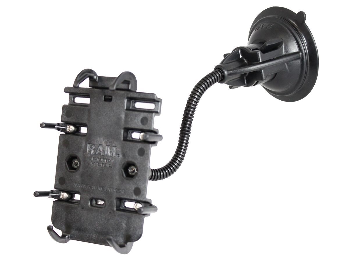 RAM Mounts Saugfuss-Halterung für elektronische Geräte - flexibler Arm (ca. 150 mm), Universal-Halteschale, im Polybeutel