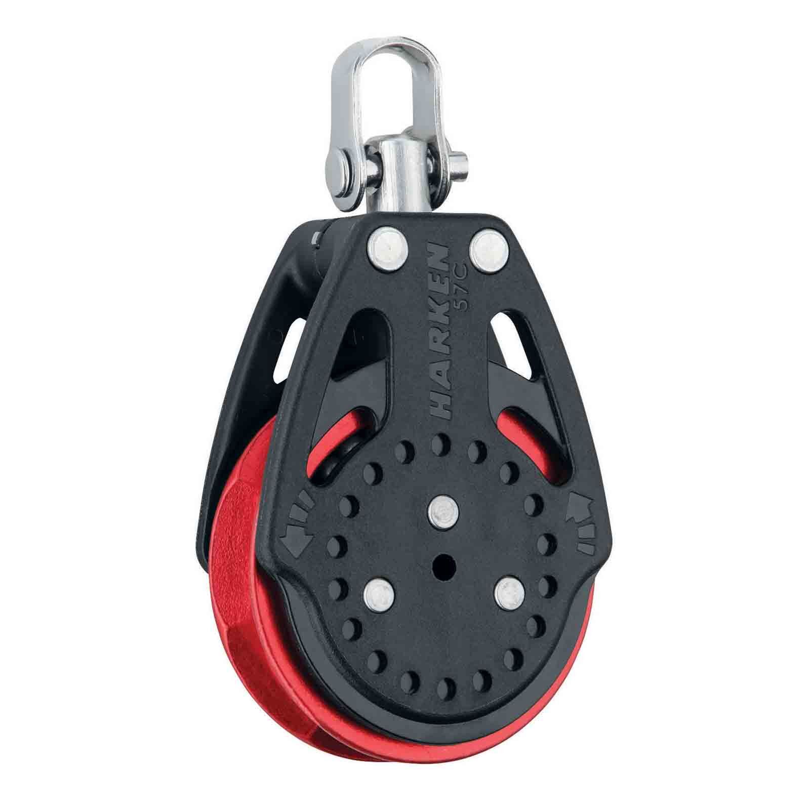 Harken 57mm Carbo Ratchamatic Block, rote Scheibe