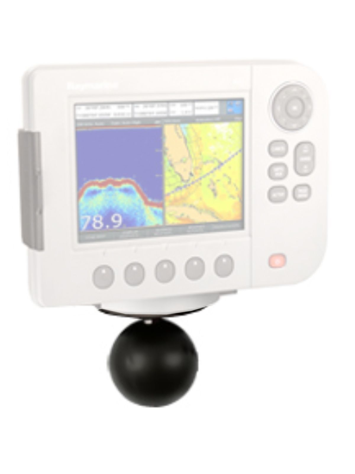 RAM Mounts runde Basisplatte für Raymarine - 120° Lochraster, 93,5 mm Durchmesser,  D-Kugel (2,25 Zoll), im Polybeutel