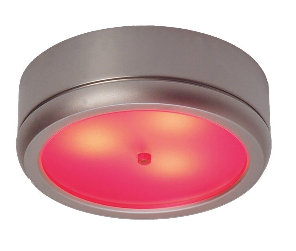 LED-Anbauleuchte D3-3 Slave, chrom-matt, rot/warmweiß, 10-30V DC, max. 6W
