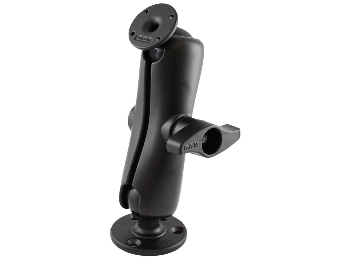RAM Mounts Aufbau-Set - Runde Basisplatte (93,5 mm) - Mittlerer Verbindungsarm - Runde Basisplatte (63,5 mm) - D-Kugel (2,25 Zoll) - AMPS