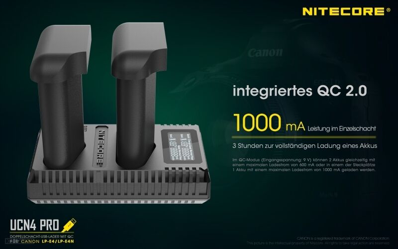 Nitecore UCN4 PRO - für Canon Cameras