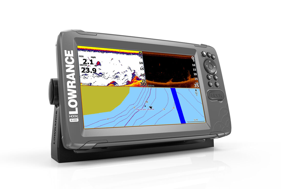 Lowrance Hook2-9 SplitShot GPS Combo Echolot 