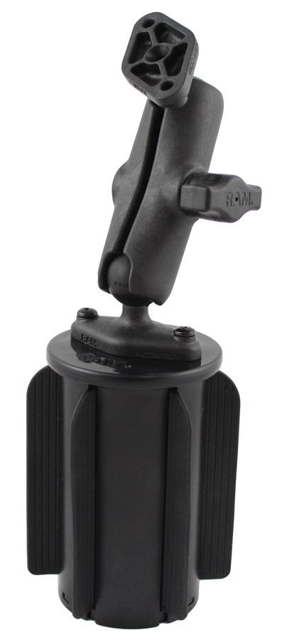 RAM Mounts RAM-A-CAN II Universal Verbundstoff-Halterung mit Diamond-Anbindung (Trapez) - für Fahrzeug-Getränkehalter, Basis mit Gummilippen, 2x Diamo